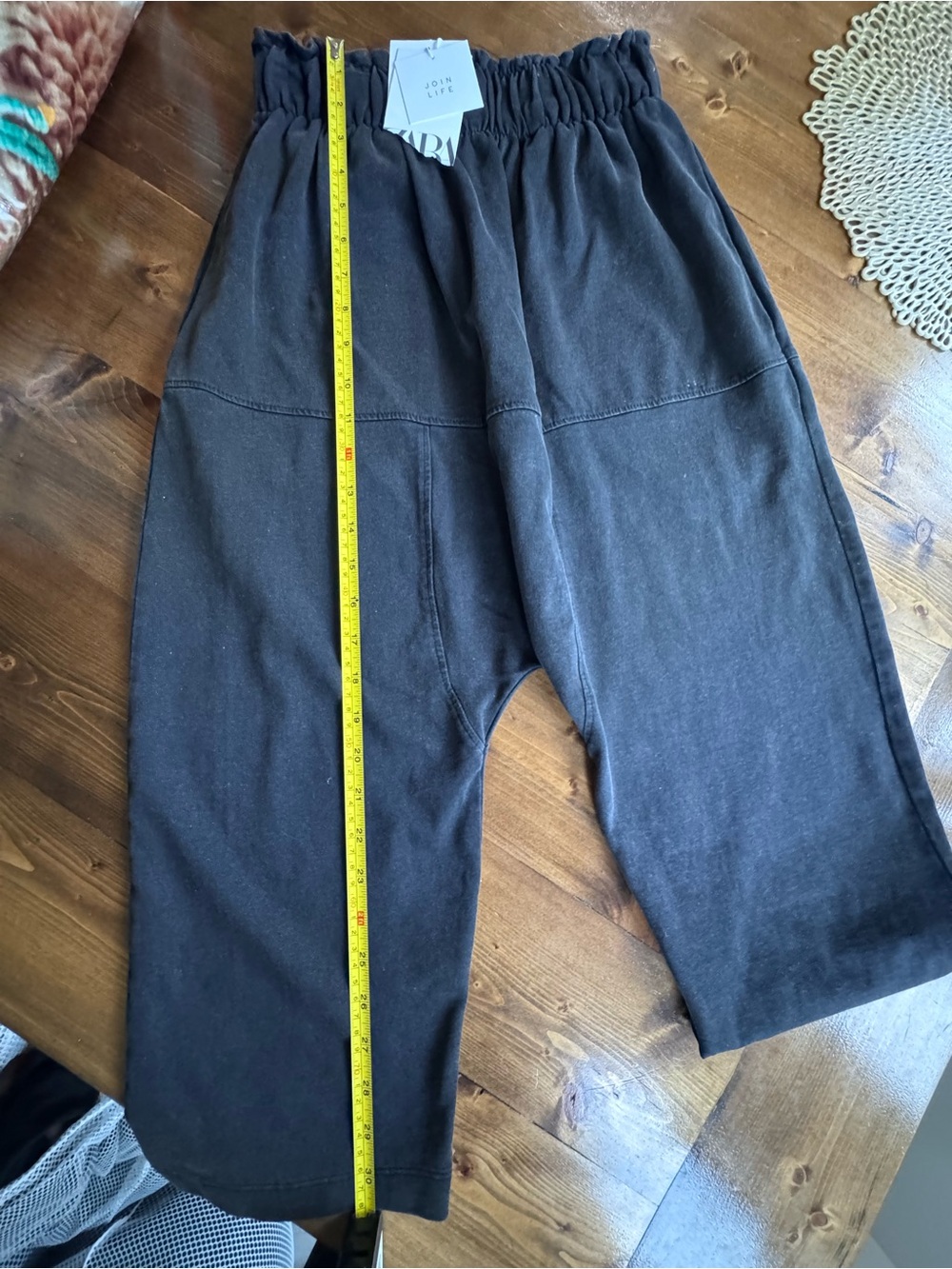 Zara Paperbag Waist Cropped Pants NWT Size Small - Picture 2 of 4